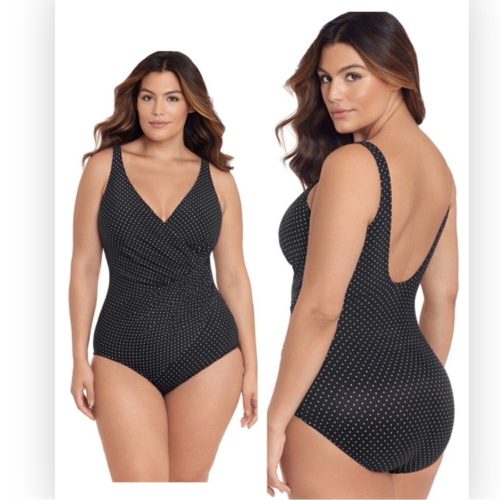 MiracleSuit Pin Point Oceanus One Piece Swimsuit NWT 20W $184